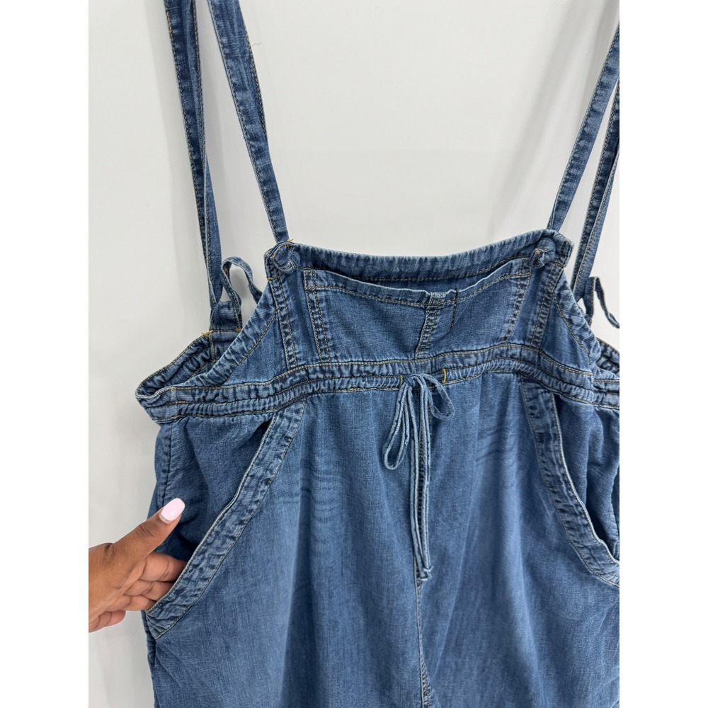 Pilcro Denim Overall Mini Skirt Women XL Chambray Pinafore Boho Festival Western - Picture 3 of 12